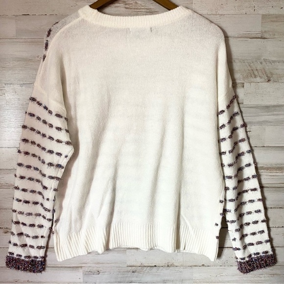 NWOT Tribekka 44 Cream Tinsel Sweater Medium - Picture 4 of 6